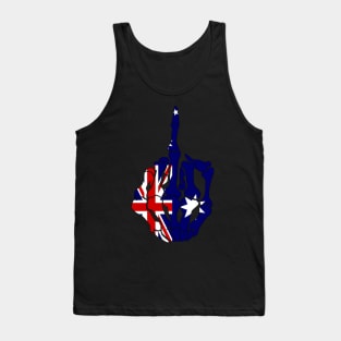 Skeleton Middle Finger Australia Flag Tank Top